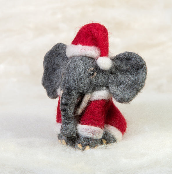 Elephant in Santa Suit Ornament