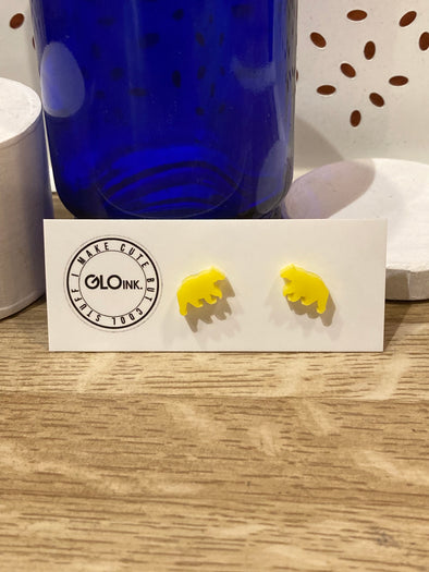 Beary Pretty Studs - Yellow