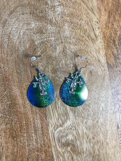 Lure Earrings - Blue/Green/Silver