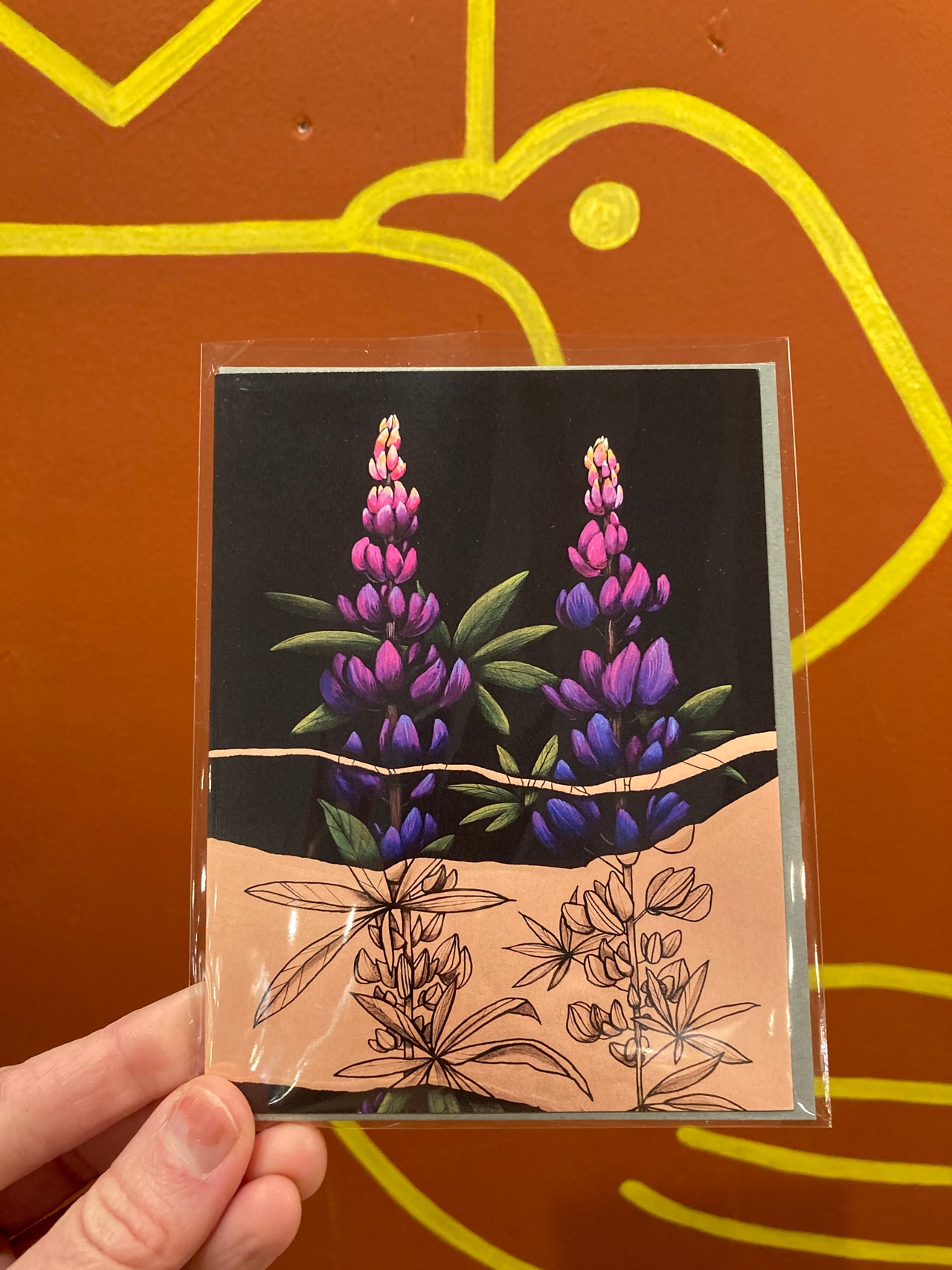 Lupine Reveal Greeting Card