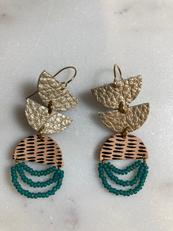 Beaded Circle Earrings