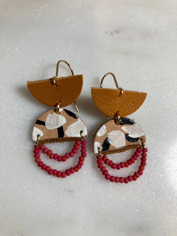 Beaded Circle Earrings