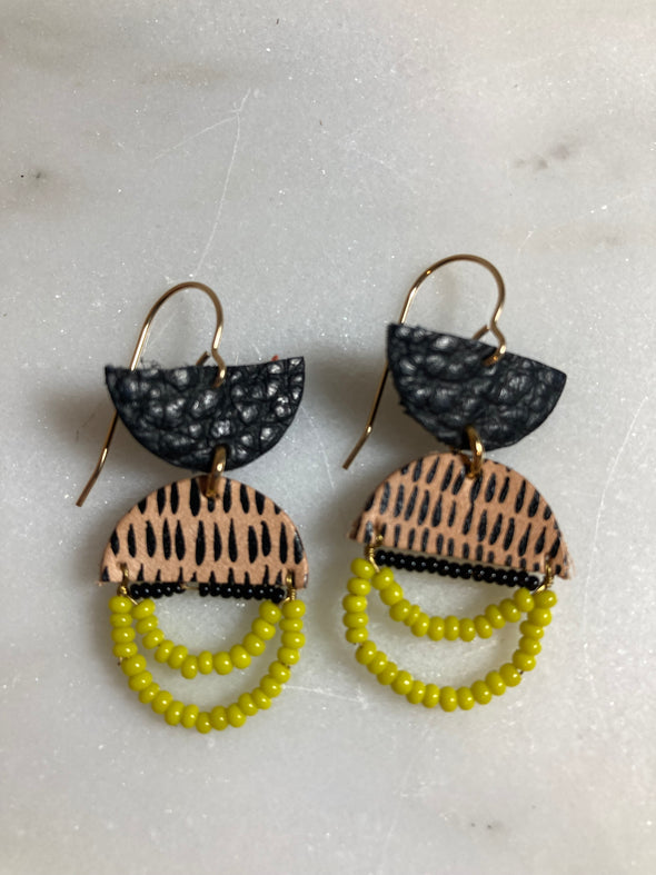 Beaded Circle Earrings