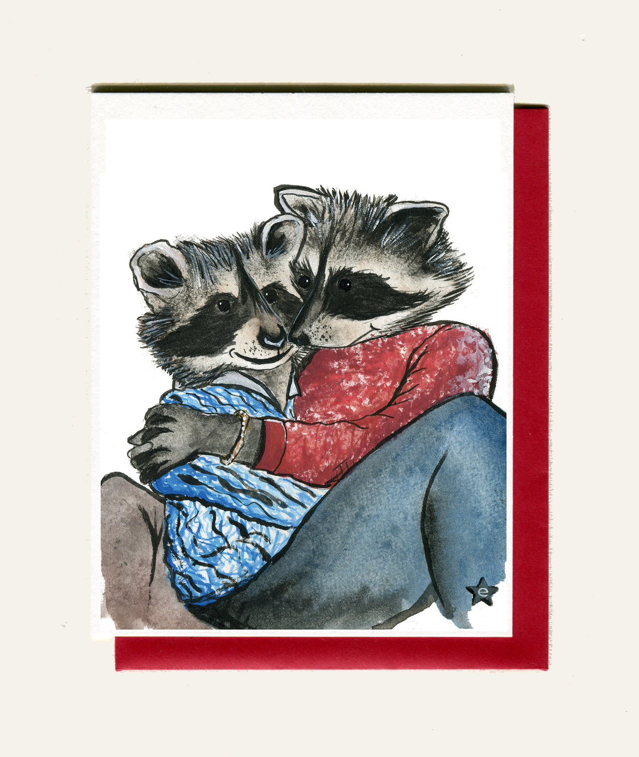 (Raccoons) My Treasure Notecard