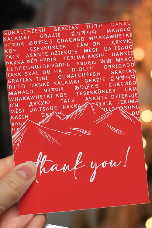 Red Thank You Card