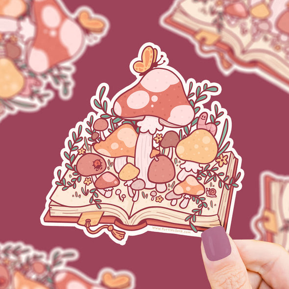 Mushroom Book Vinyl Sticker