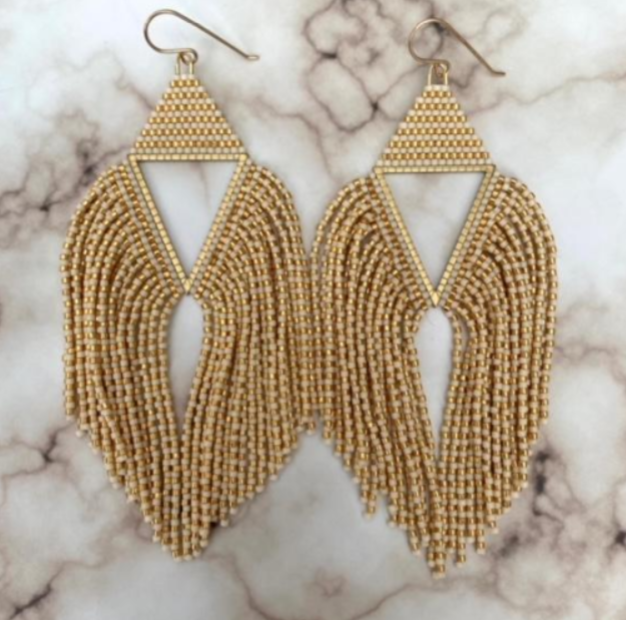 Small Sunflare Earrings - Gold and Cream (Set B)