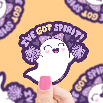 I've Got Spirit Cheerleader Ghost Cute Vinyl Sticker