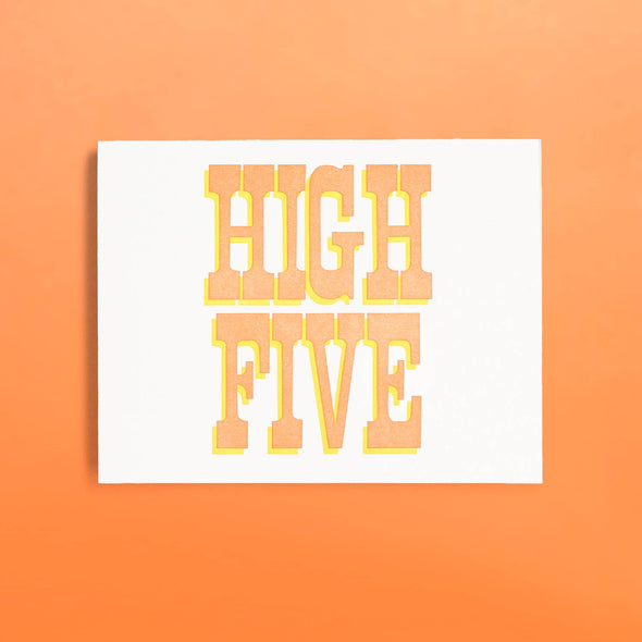 High Five - Letterpress Greeting Card