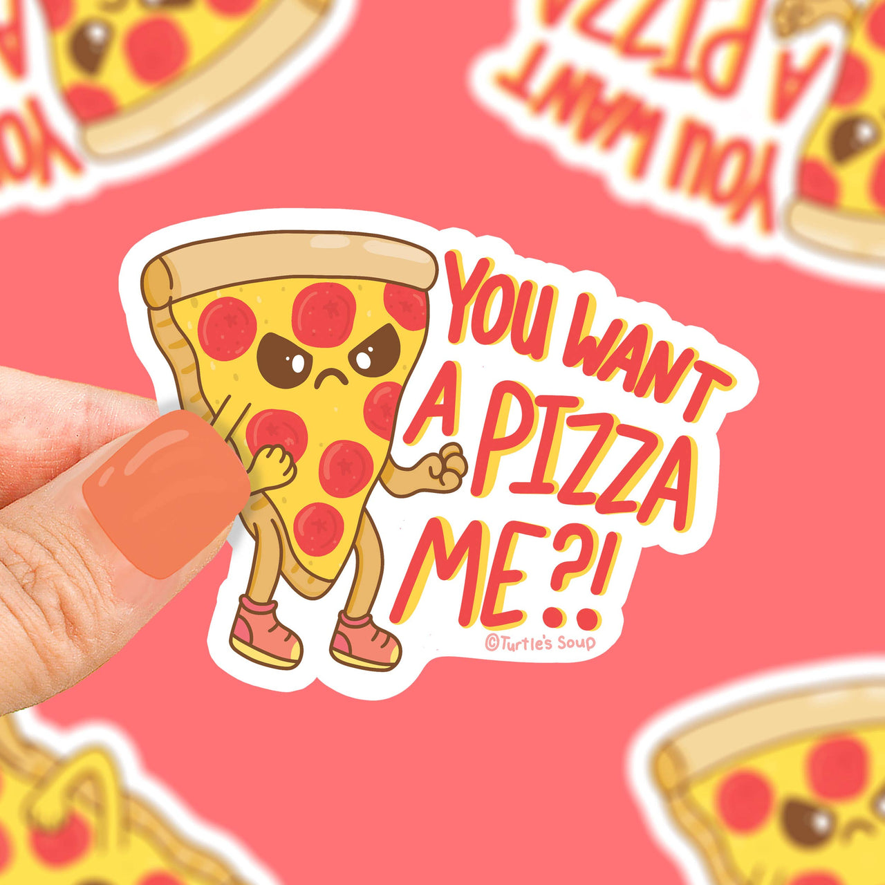 You Want a Pizza Me Italian Pun Holiday Gift Vinyl Sticker