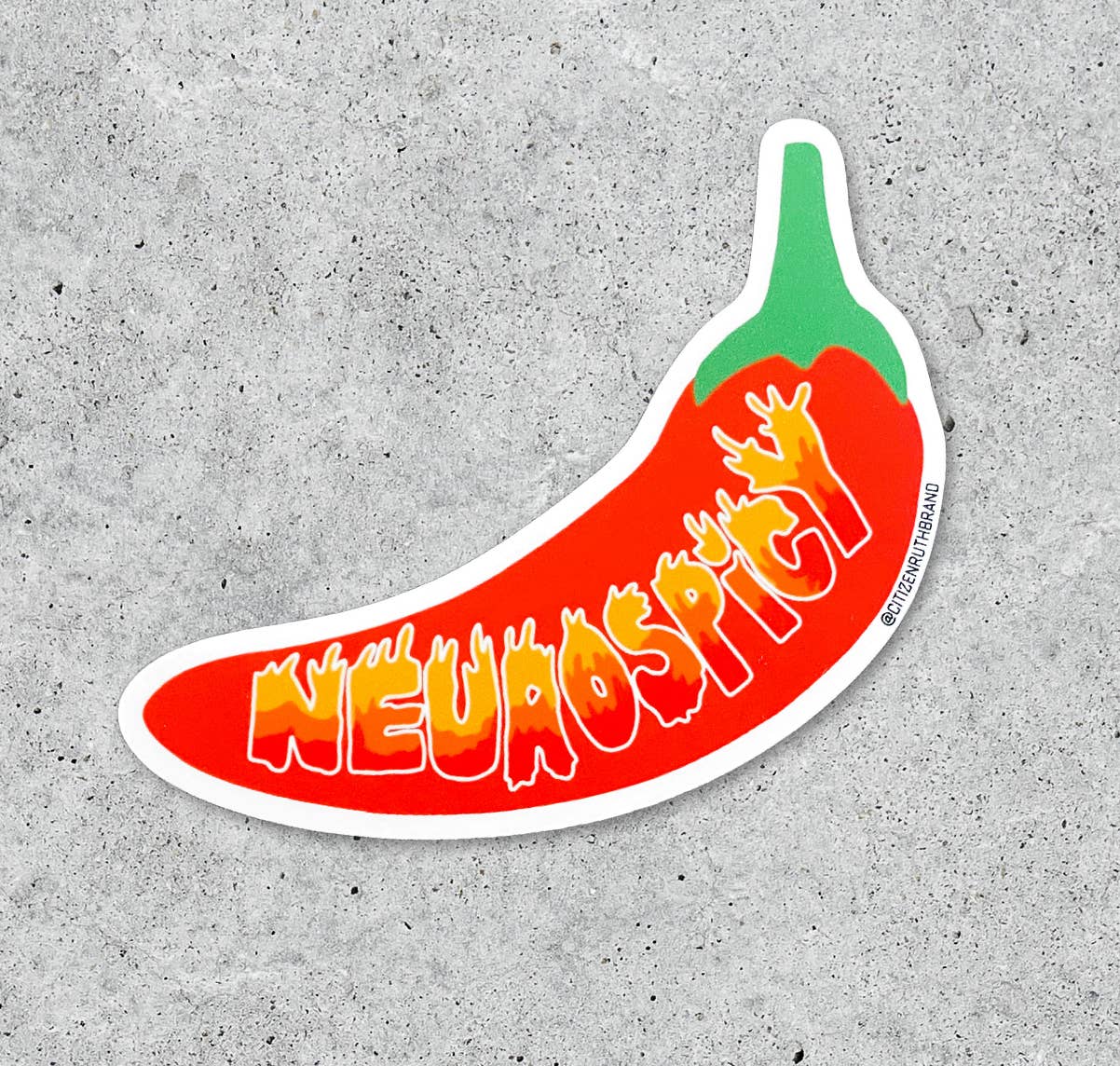 Neurospicy Chile Pepper vinyl sticker