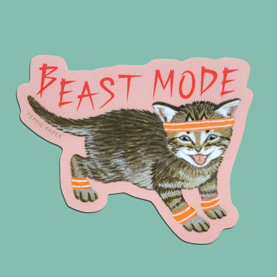 Beast Mode Kitten Sticker