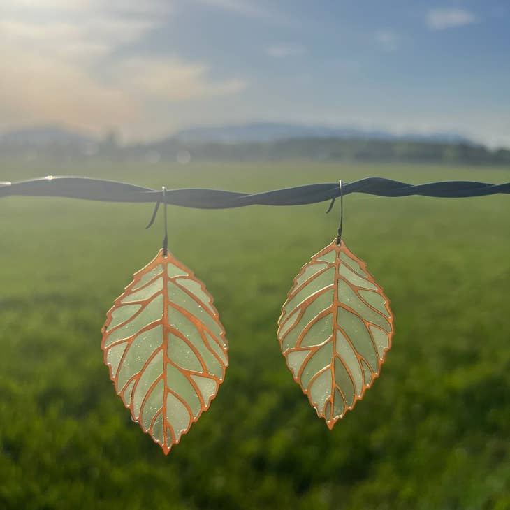 Spring Growth // Stained Glass Resin Earrings