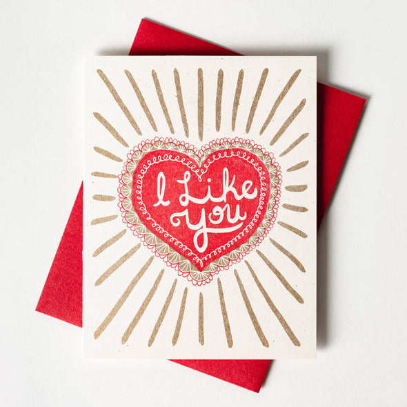 I Like You - Risograph Card