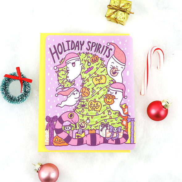 Holiday Spirits Halloween Winter Christmas Card