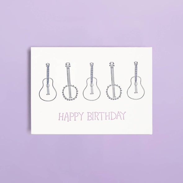 Banjo Birthday - Letterpress Greeting Card