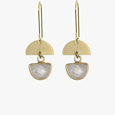 Quartz Moon Dangles