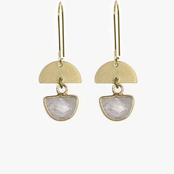 Quartz Moon Dangles