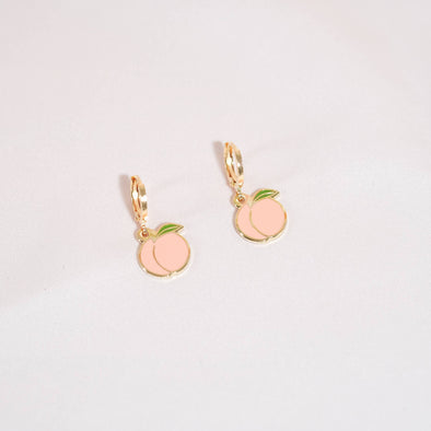 Peach Booty Huggie Hoop Earrings