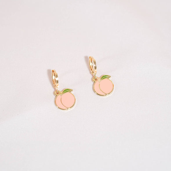 Peach Booty Huggie Hoop Earrings