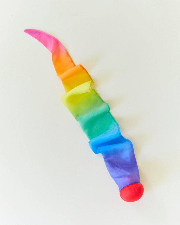 Silk Skytail - Waldorf Toy for Throwing, Movement Play: Rainbow