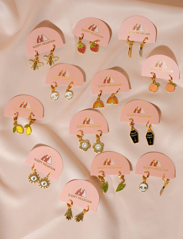 Peach Booty Huggie Hoop Earrings