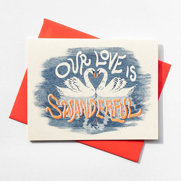 Our Love is Swanderful - Risograph Card