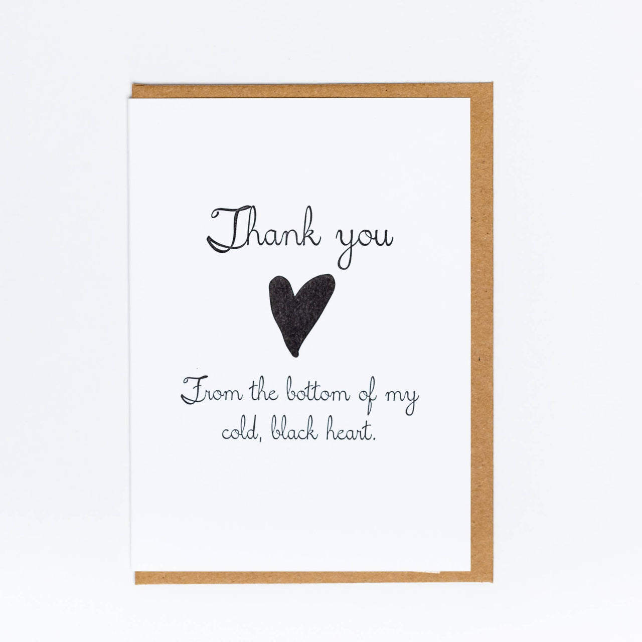 Black Heart Thanks Greeting Card