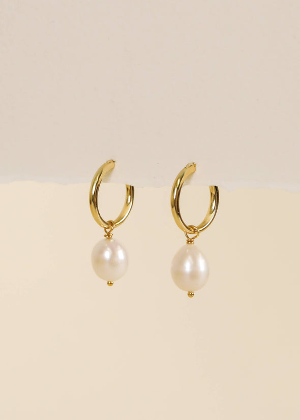 Pearl Drop - Gold Earrings