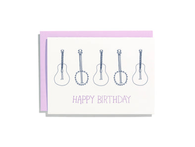 Banjo Birthday - Letterpress Greeting Card