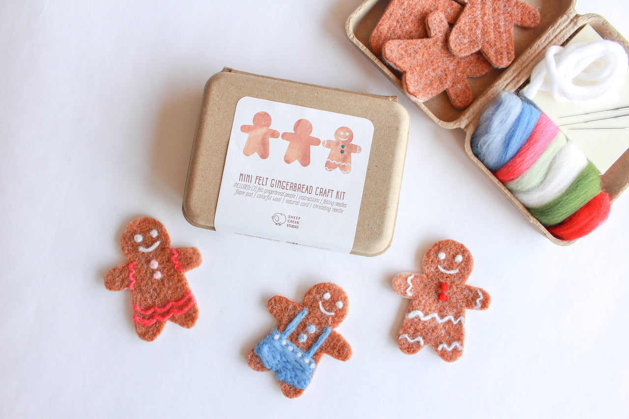 Mini Gingerbread Cookie Felting Craft Kit