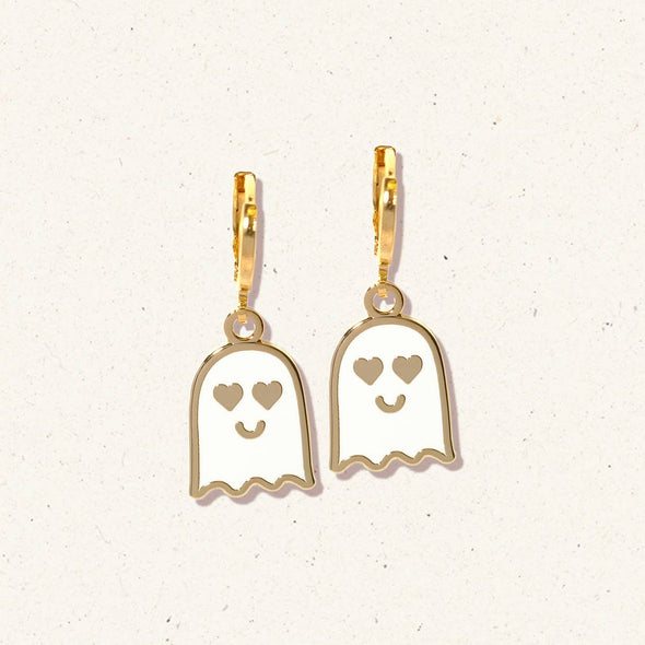 Love Ghost Huggie Hoop Earrings