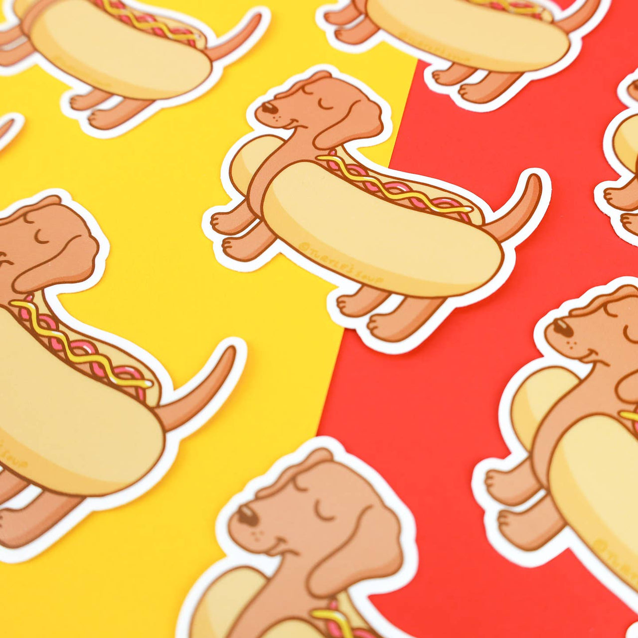 Dachshund Hot Dog Funny Puppy Laptop Decal Vinyl Sticker