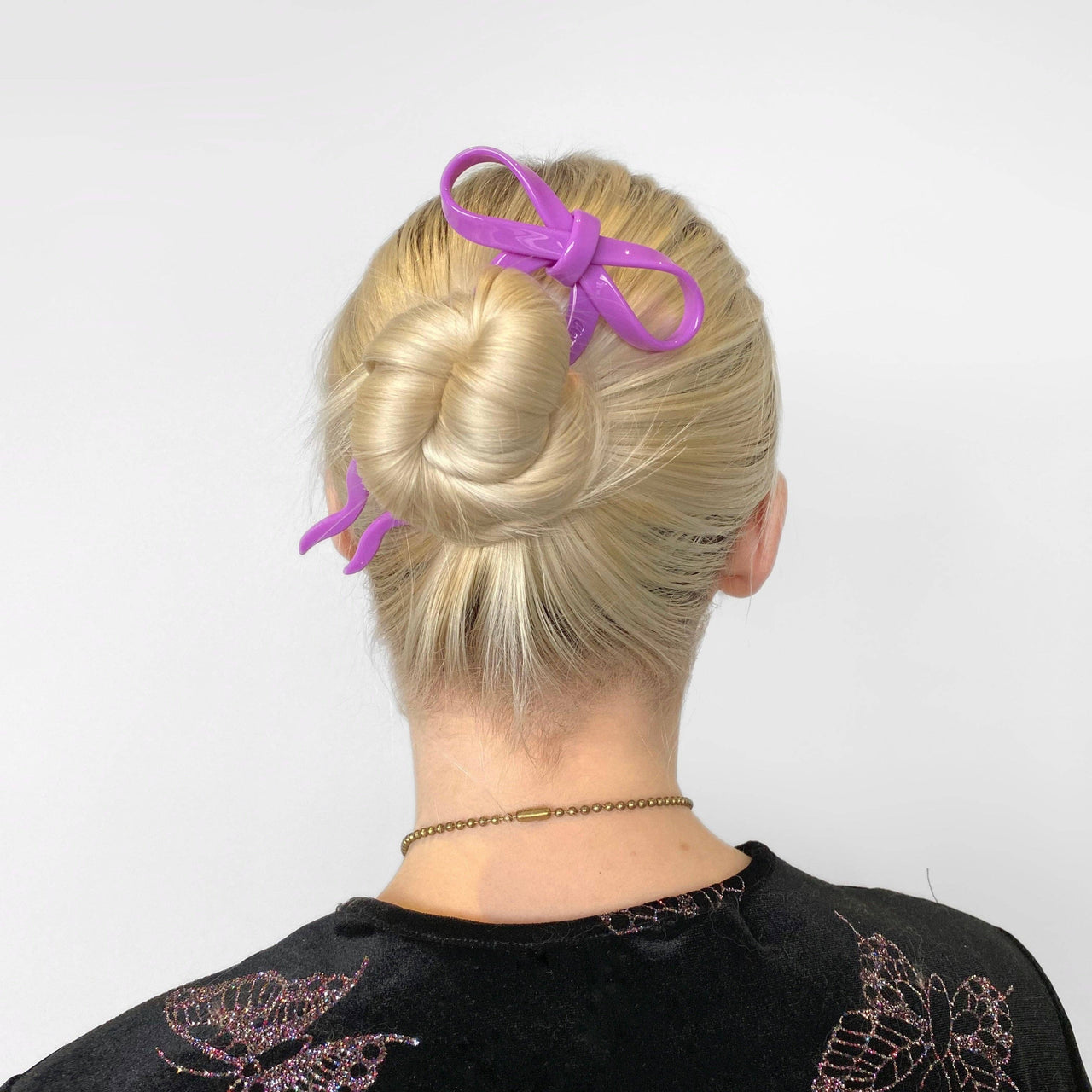 Bow Hairpin in Large Orchid