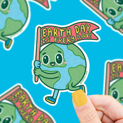 Earth Day Is Everyday Enviromentalist Planet Vinyl Sticker