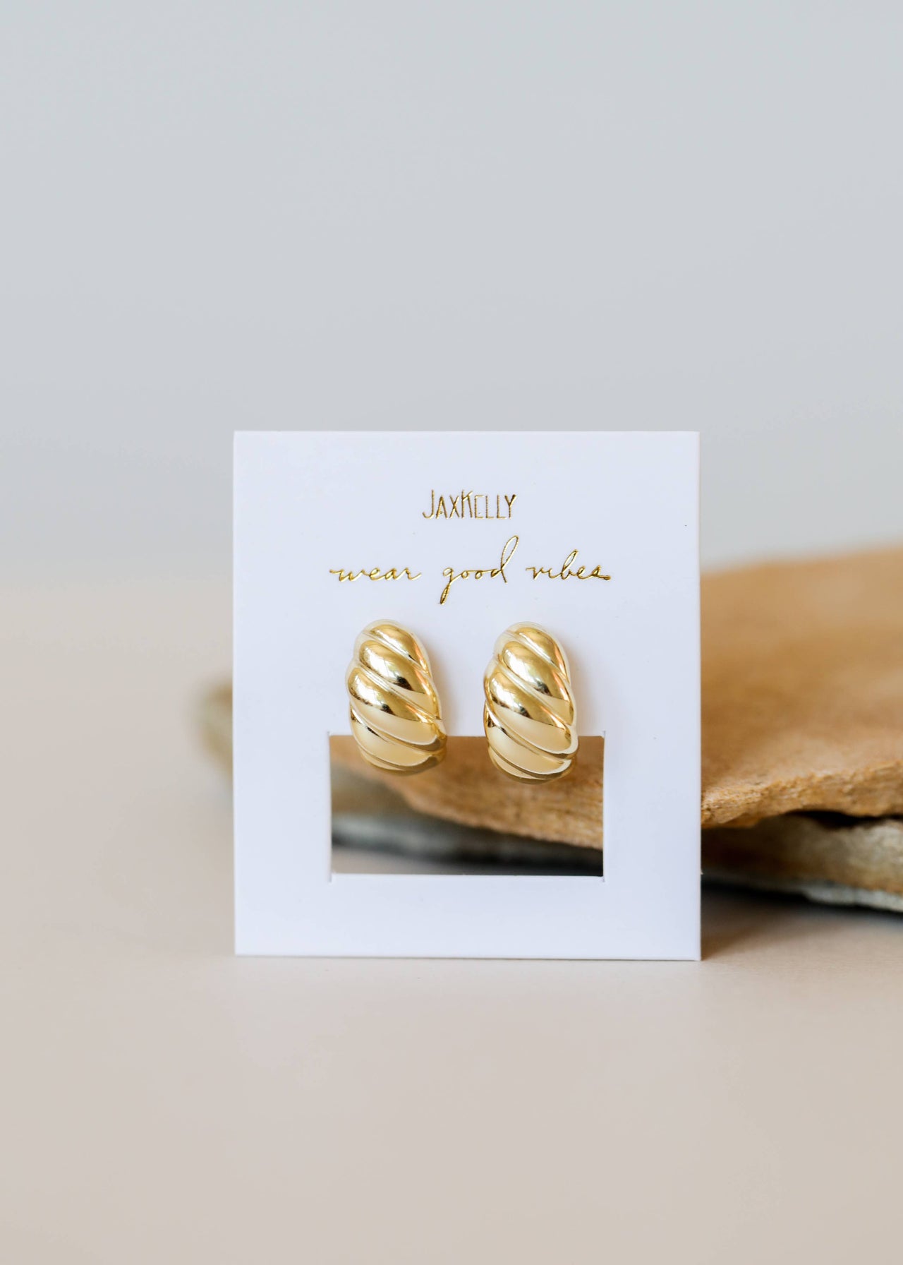 Gold Hoop - Swirl - Gold Earrings