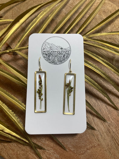 Wild Sedge Rectangle Earrings