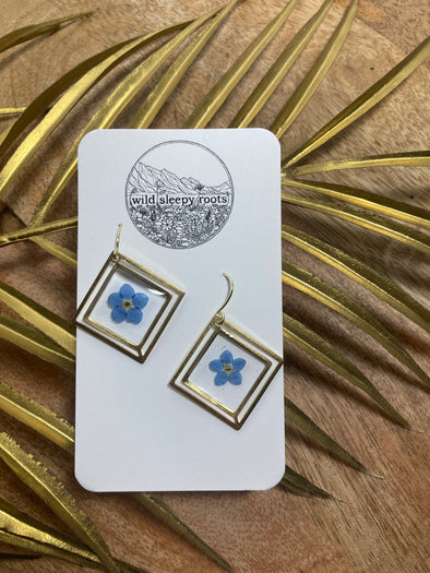 Forget-me-not Square Earrings