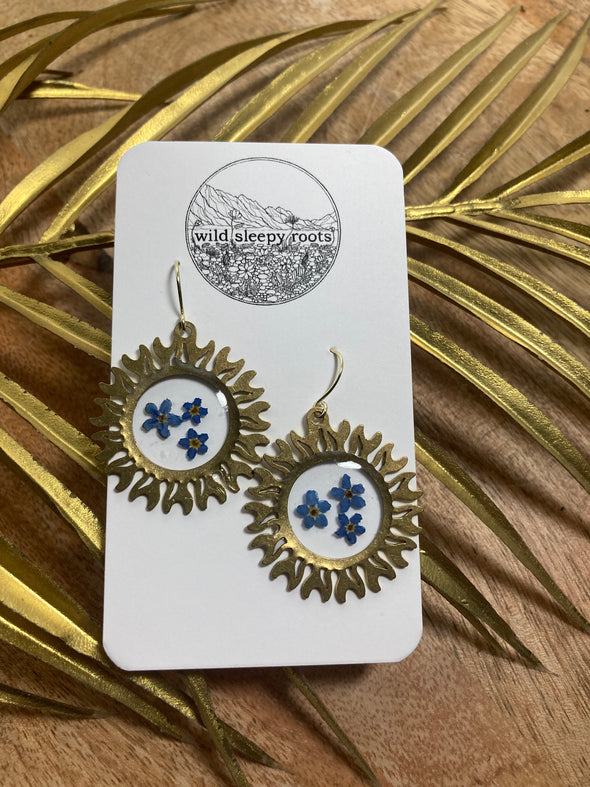 Forget-Me-Not Circle Earrings