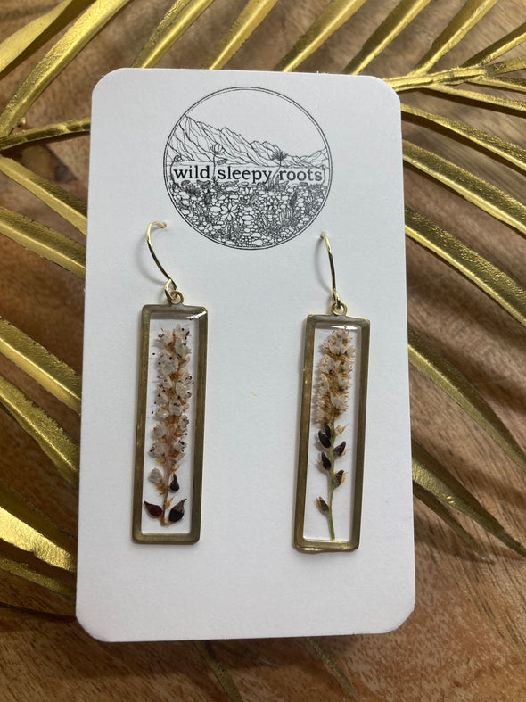 Alpine Bistort Rectangle Earrings