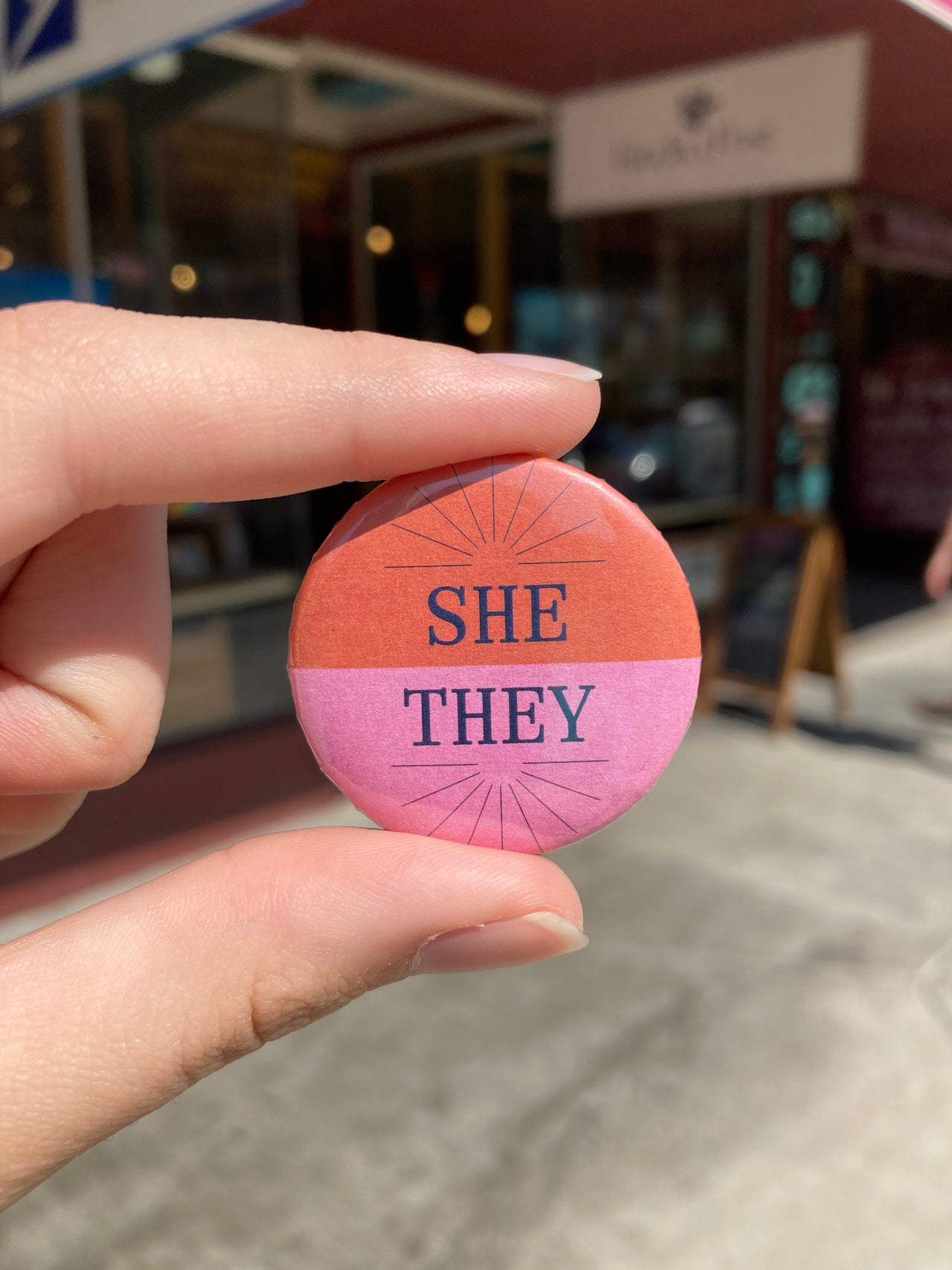 She/They Pronoun Pin