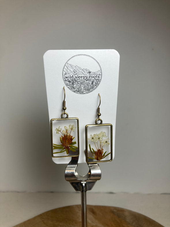 Labrador Tea Rectangle Earrings