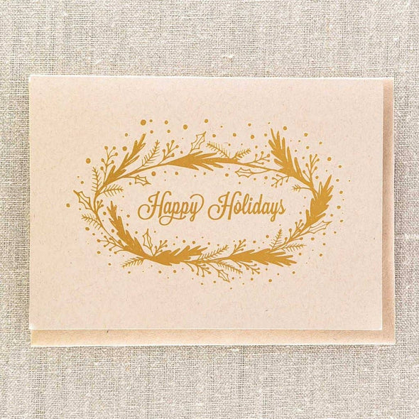 Happy Holiday Gold Foil on Kraft