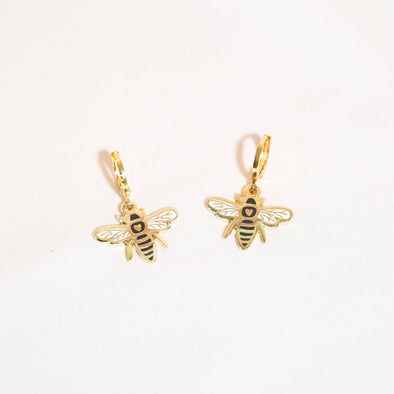 Bee Huggie Hoop Earrings