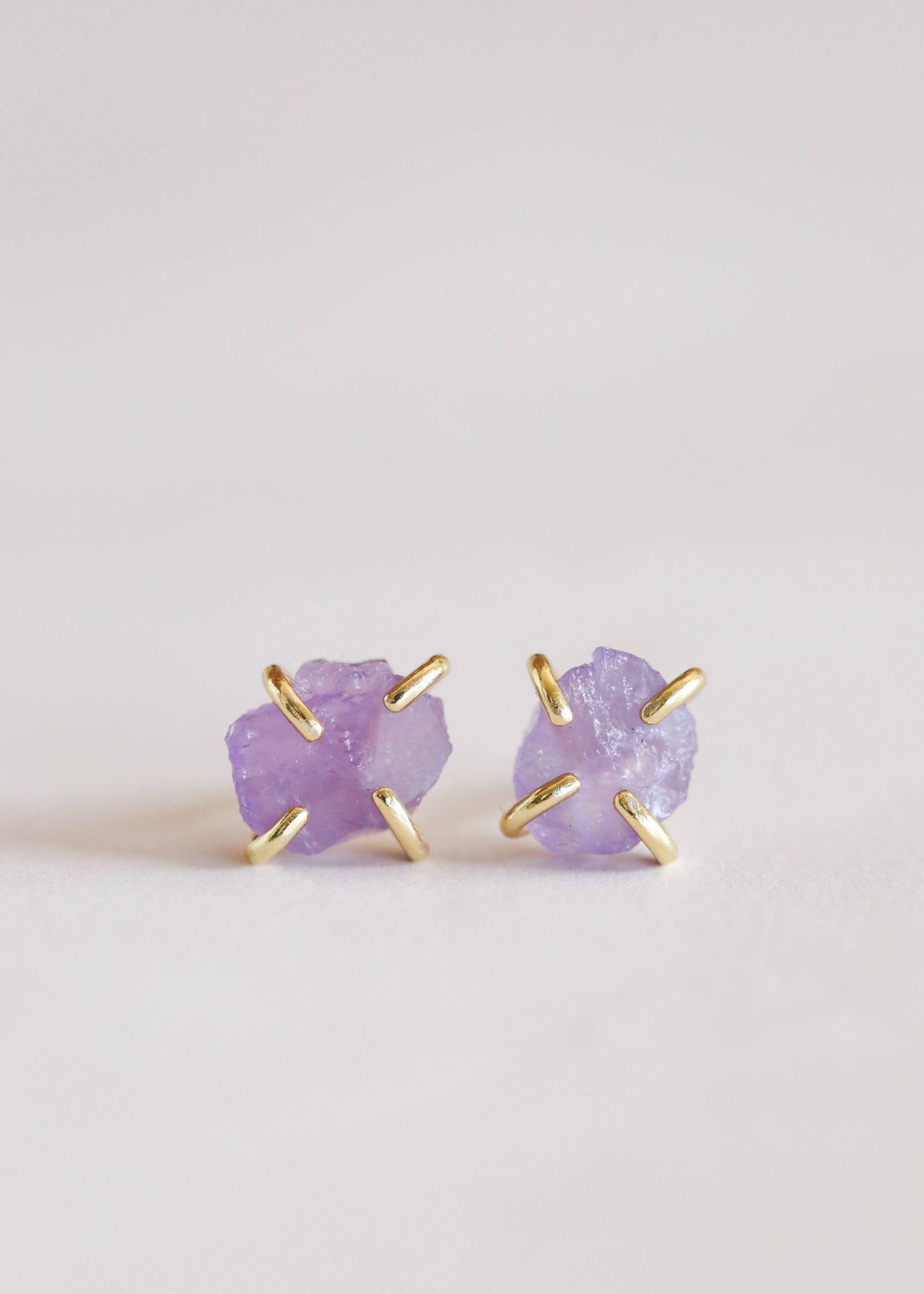 Amethyst Gemstone Prong Earrings