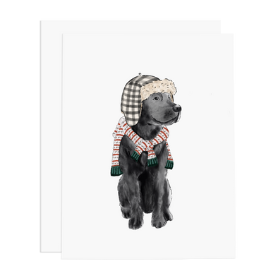 Candy Cane Black Lab Greeting Card