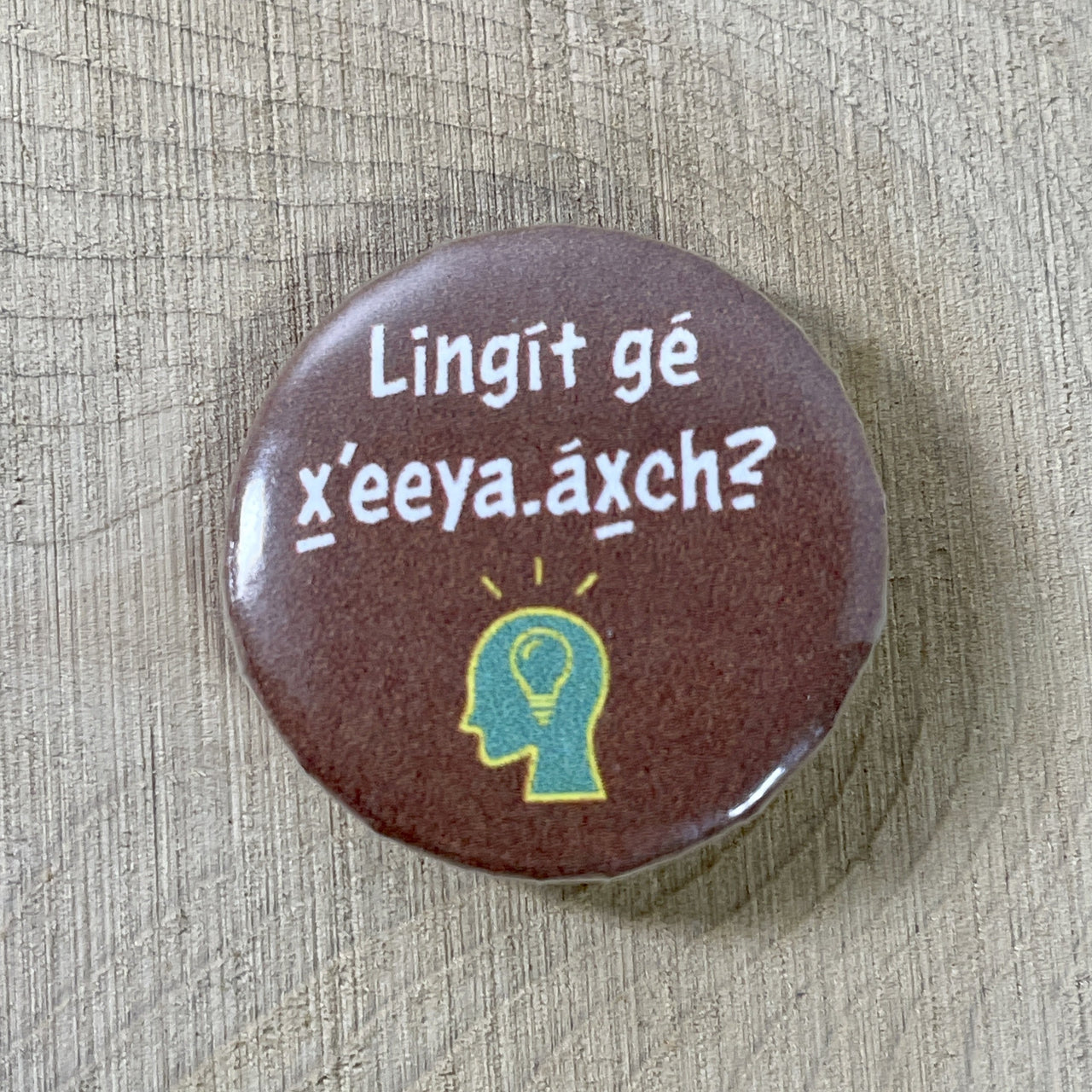 Pin: Lingít gé x̱ʼeeya.áx̱ch? (Do you understand Lingít)