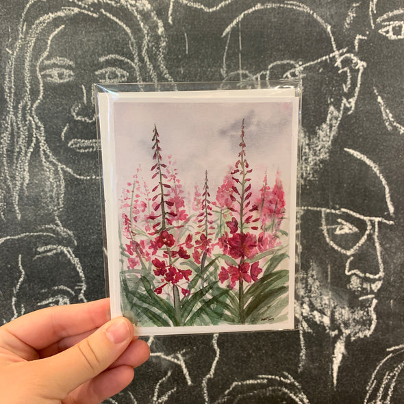 Fireweed Fog Watercolor Card