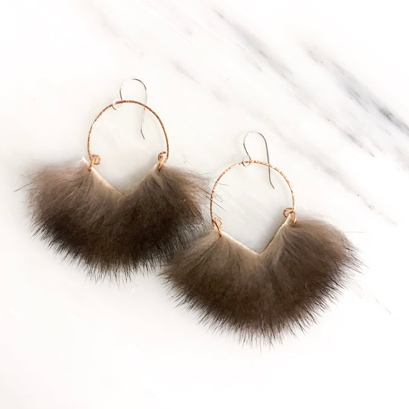 Large Angular Deep V Sea Otter Earrings