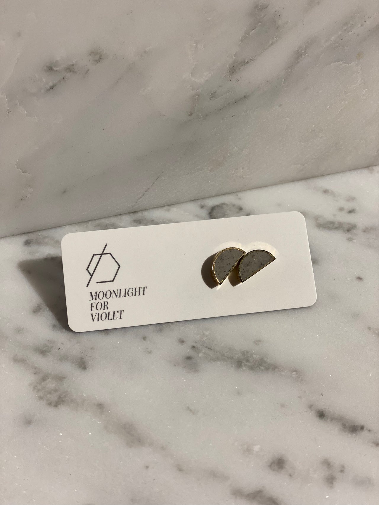 Gold Plate Half-Moon Studs